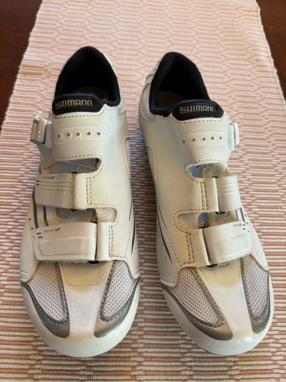 Shimano White and Black Road Cycling Shoes